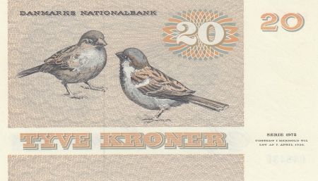 Danemark 20 Kroner, Pauline Tutein - Moineaux - 1984 Série C4 -Neuf