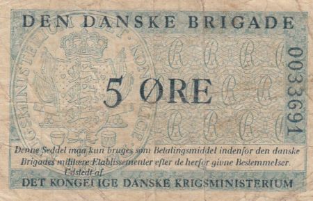 Danemark 5 Øre ND1947-58 - Den Danske Brigade - 2ème ex