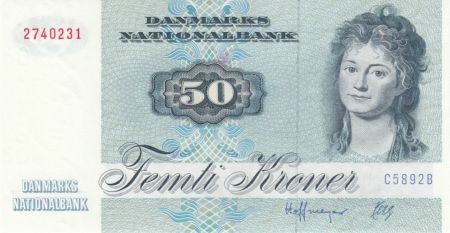 Danemark 50 Kroner, Mme Ryberg - Poisson  - 1989 - Série C5