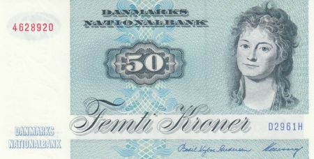 Danemark 50 Kroner, Mme Ryberg - Poisson  - 1996 - Série D2