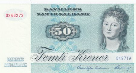 Danemark 50 Kroner, Mme Ryberg - Poisson  - 1997 - Série D4 - P.50n - Neuf