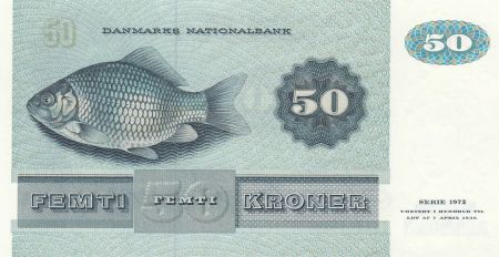 Danemark 50 Kroner, Mme Ryberg - Poisson  - 1997 - Série D4 - SPL