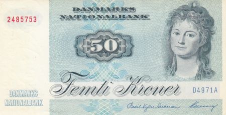 Danemark 50 Kroner, Mme Ryberg - Poisson  - 1997 - Série D4 - SUP+
