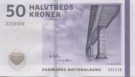 Danemark 50 Kroner Pont - Jarre
