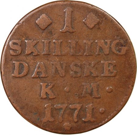 Danemark DANEMARK  CHRISTIAN VII - 1 SKILLING DANSKE 1771