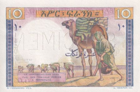 Djibouti 10 Francs - Jeune Homme - Spécimen - 1946 - NEUF - Kol.609