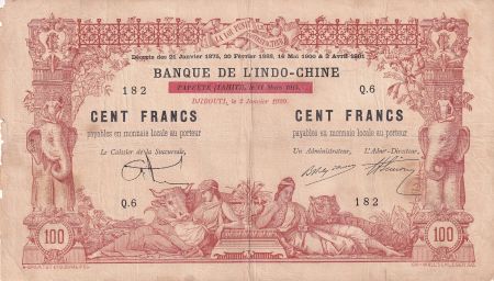 Djibouti 100 Francs - 02-01-1920 - P.4a