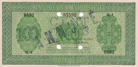 Djibouti 100 Francs - Impr. Palestine - Spécimen - 1945 -  Série Q.4 - SPL - Kol.631