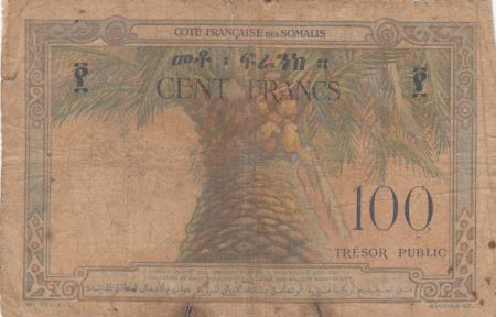Djibouti 100 Francs Corail - Palmier - 1952 - Série  U.4 - p.TB  - P.26