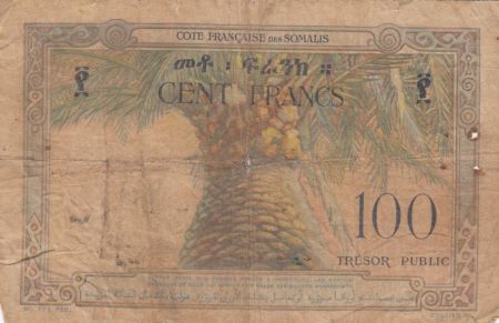 Djibouti 100 Francs Corail - Palmier - 1952 - Série A.2 - p.TB  - P.26