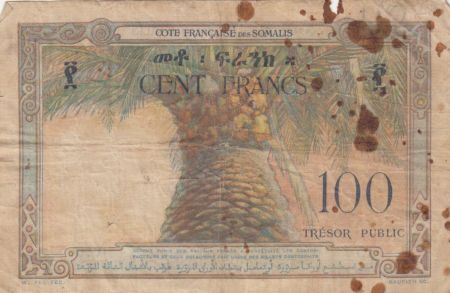 Djibouti 100 Francs Corail - Palmier - 1952 - Série V.6 - p.TB  - P.26