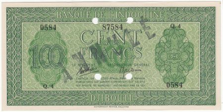 Djibouti 100 Francs Impr. Palestine - 1945 Spécimen Q.4 - SPL