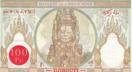Djibouti 100 Francs Ruines d\'Angkor - Spécimen - type 1931 disque rouge