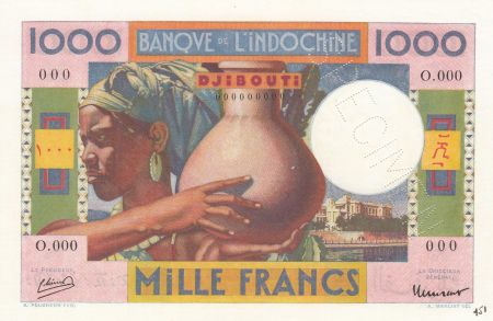 Djibouti 1000 Francs - Femme à la  jarre - ND (1946) - Spécimen