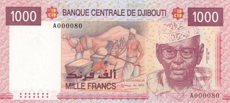 Djibouti 1000 Francs 2005 - A. A. Oudoum - Petit numéro A.000080