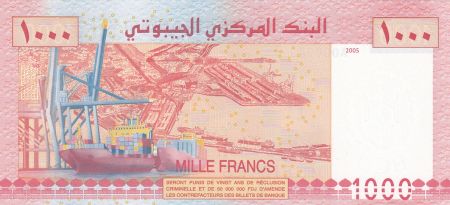 Djibouti 1000 Francs 2005 - A. A. Oudoum - Petit numéro A.000080