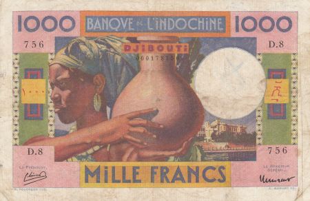 Djibouti 1000 Francs Femme à la Jarre - 1946 Série D.8 - P.20