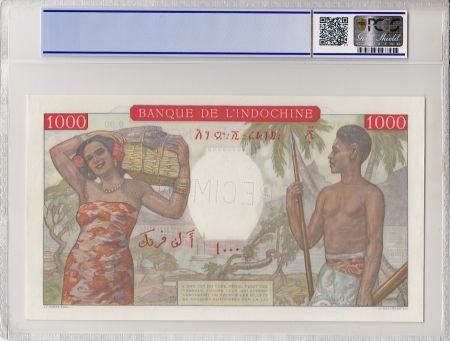 Djibouti 1000 Francs Femme assise - Spécimen - 1938 PCGS 64 OPQ