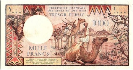Djibouti 1000 Francs Femme et train - 1975