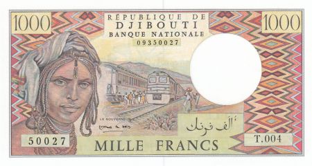 Djibouti 1000 Francs ND1995 - Homme, train, chameaux - Série T.004