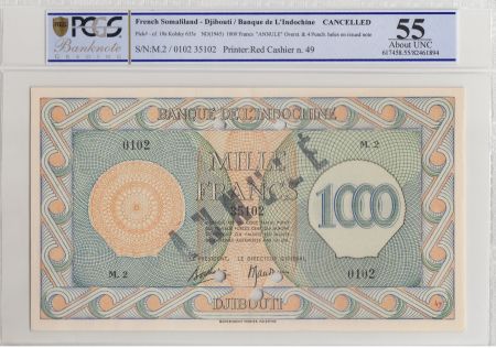 Djibouti 1000 Francs Palestine ND1945 - PCGS AU55 - Série M.2