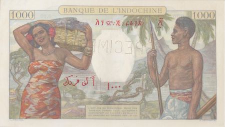 Djibouti 1000 Francs scène de marché ND1938 - PCGS MS 64 Spécimen