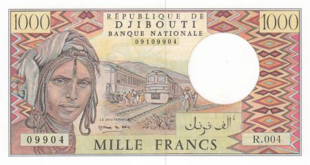 Djibouti 1000 Francs Trains - Chameaux - 1991 - Série R.004