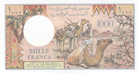 Djibouti 1000 Francs Trains - Chameaux - 1991 - Série R.004