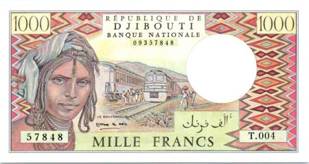 Djibouti 1000 Francs Trains - Chameaux - 1991 - Série T.004