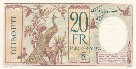 Djibouti 20 Francs au Paon ND (1932) - Spécimen - Neuf