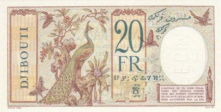 Djibouti 20 Francs au Paon ND (1936) - Spécimen - Neuf