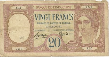 Djibouti 20 Francs Au paon