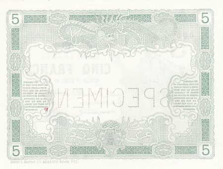 Djibouti 5 Francs 1923 - Série O.00 - Spécimen - P.NEUF