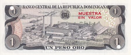 Dominicaine Rép. 1 Peso de Oro - Spécimen -  J.P. Duarte - Usine - 1978 - NEUF - P.116s