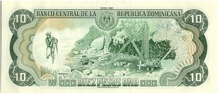 Dominicaine Rép. 10 Pesos Oro, Ramon Matias Mella - 1990