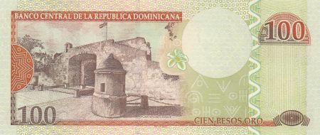 Dominicaine Rép. 100 Pesos 2003 - Duarte, Mella, Sanchez -  Puerta del Conde