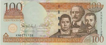 Dominicaine Rép. 100 Pesos Oro Oro, Duarte, Sanchez, Mella