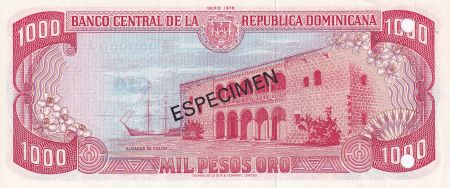 Dominicaine Rép. 1000 Peso de Oro - Spécimen - Palace national - Alcazar de Colon - 1978 - NEUF - P.124s1