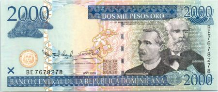 Dominicaine Rép. 2000 Pesos Oro, Prud\'Homme, Reyes - 2009