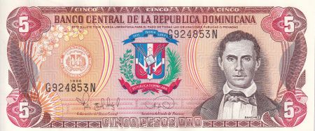 Dominicaine Rép. 5 Pesos Oro - Juan Sanchez Ramirez - 1996 - P.152a