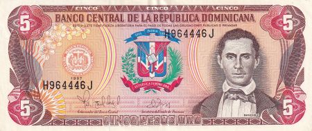 Dominicaine Rép. 5 Pesos Oro - Juan Sanchez Ramirez - 1997 - Série H - P.152b