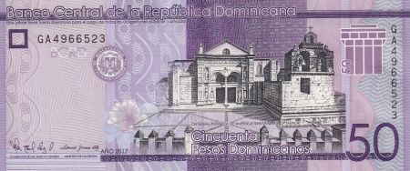 Dominicaine Rép. 50 Pesos - Cathédrale - Basilique - 2017 - P.NEW