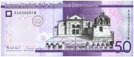 Dominicaine Rép. 50 Pesos Dominicanos Dominicanos, Cathédrale - Basilique 2014