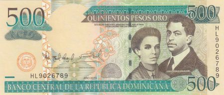 Dominicaine Rép. 500 Pesos Oro S. U. de Enriquez, P. H. Zurena - 2010 - P.179c - Neuf