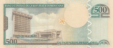 Dominicaine Rép. 500 Pesos Oro S. U. de Enriquez, P. H. Zurena - 2010 - P.179c - Neuf