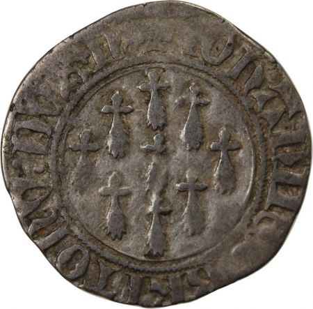 DUCHÉ DE BRETAGNE  JEAN IV - BLANC AUX MOUCHETURES 1345 / 1399 NANTES