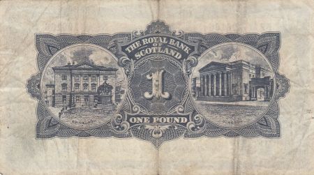 Ecosse 1 Pound - 01-03-1960 - Figures allégoriques, bâtiment banques - Série AY