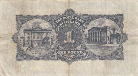 Ecosse 1 Pound - 01-12-1958 - Figures allégoriques, bâtiment banques - Série AQ