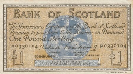 Ecosse 1 Pound Bank of Scotland - 1957 - TTB - P.100c