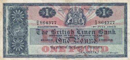 Ecosse 1 Pound British Linen Bank - 01-07-1963 - TTB - P.166c
